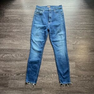 MOTHER “The Swooner” Women's Ankle Fray High-Rise Jeans